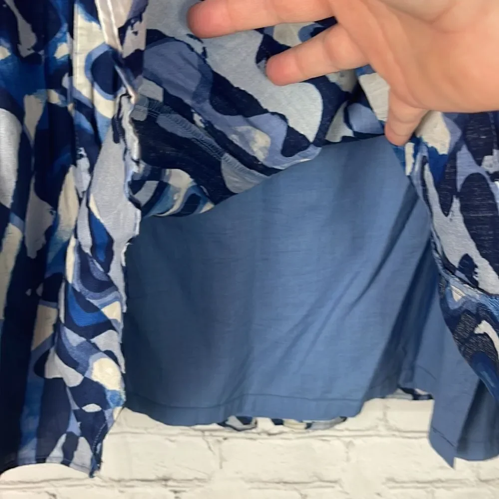 Ann Taylor Blue and White A-Line Flair Skirt Size 2